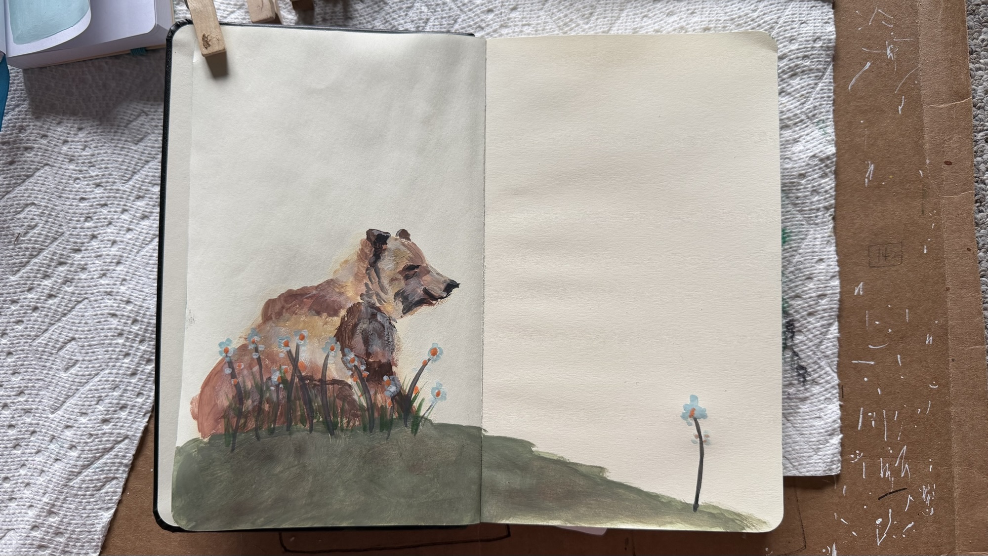 Gouache Bear painting